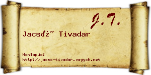 Jacsó Tivadar névjegykártya
